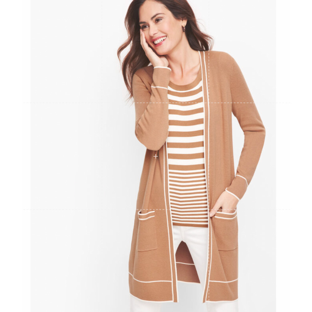 Talbots Plus Tipped Open Duster NWT